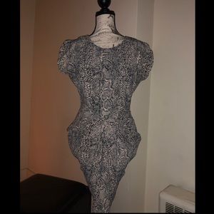 Snake-Print Draped Dress by Guess